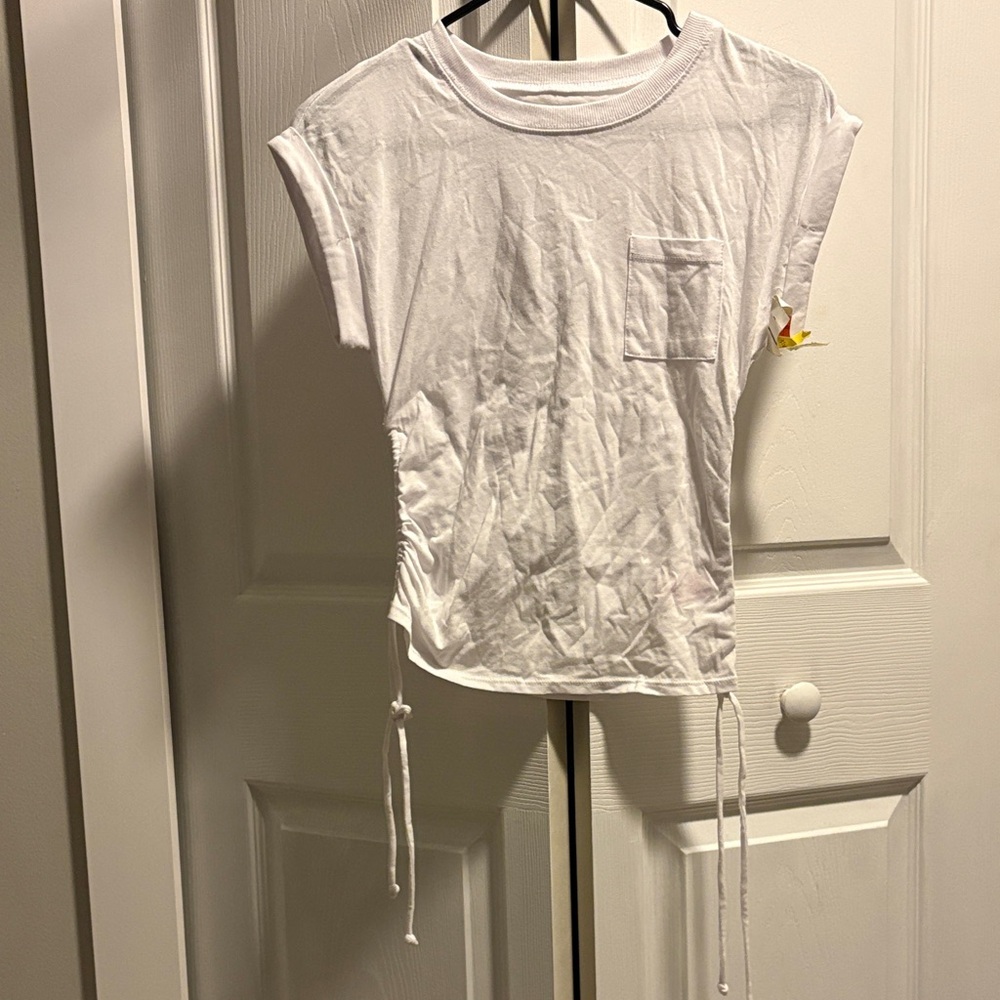 No Boundaries White Ruched Crop Top